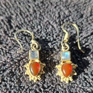 Moonstone & Coral earrings.
